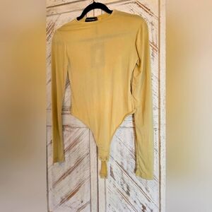 Pretty Little Thing Women's Cream Long Sleeve Bodysuit
